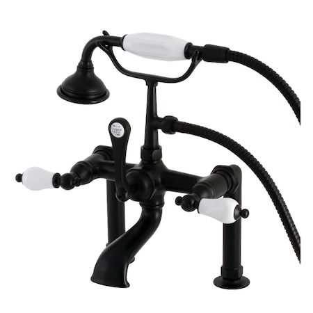 Kingston Brass AE105T0 Deck Mount Clawfoot Tub Faucet, Matte Black AE105T0